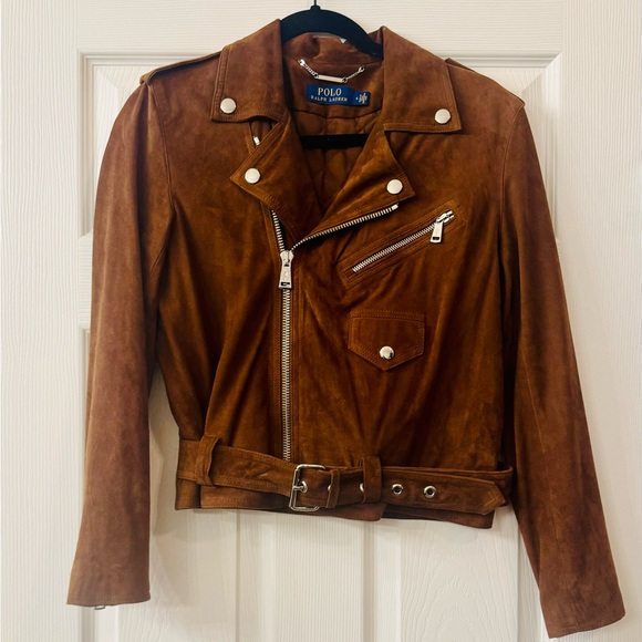Polo Ralph Lauren brown suede Moto jacket - Picture 1 of 6